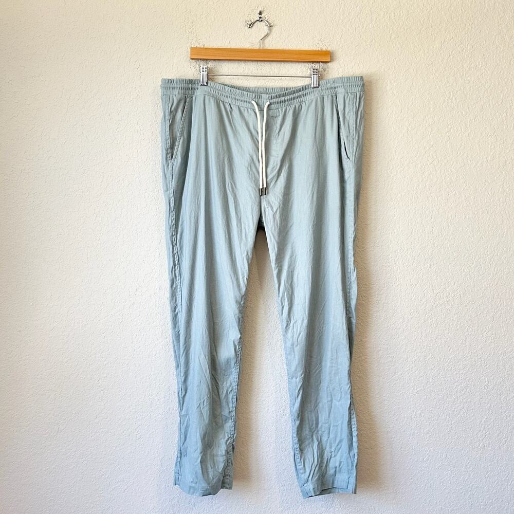 DANDY DEL MAR The Brisa Pants Light Blue Linen Straight Leg Beach Summer